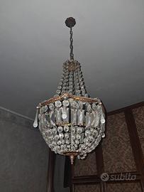Lampadario Impero vintage a mongolfiera cristalli