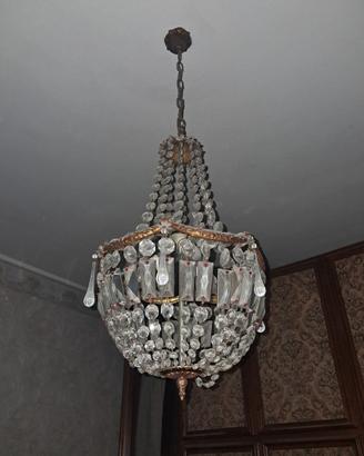 Lampadario Impero vintage a mongolfiera cristalli