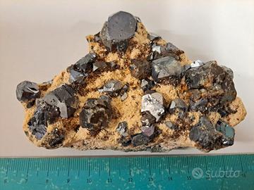 Minerale: Galena Sfalerite su Rodocrosite