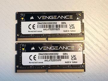 Memoria 2x Corsair Vengeance 32GB DDR4 3200 SODIMM