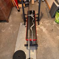 palestra con pesi, rack e panca