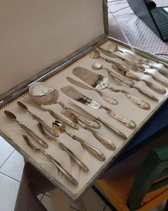servizio posate in argento 800 da 21 pezzi