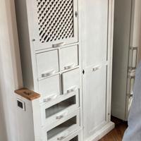 Credenza legno massello e vetro