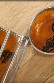 Porta posta e ciotola smalto a fuoco Mario Marè 