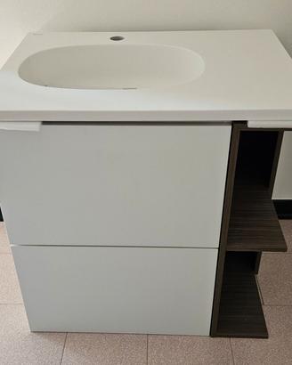 Mobile da bagno sospeso con lavabo a incasso