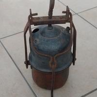 Antica lampada da minatore. 