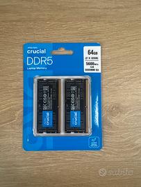 Crucial RAM DDR5 64GB Kit (2x32GB) 5600MHz