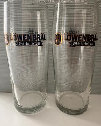 Coppia bicchieri birra Löwenbräu Oktoberfest
