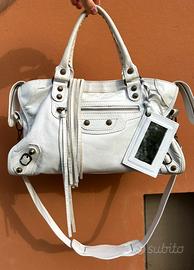 City bag White Milk Genuine Leather motorcycle y2k