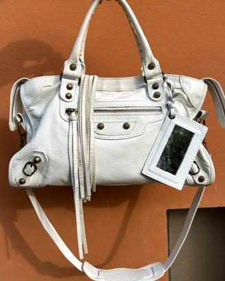 City bag White Milk Genuine Leather motorcycle y2k
