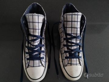 Converse All Star a quadri bianco blu taglia 39