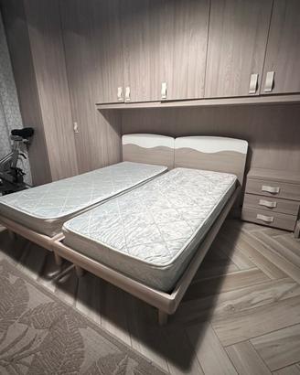 2 letti singolo moderni + comodino e materassi