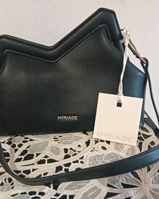 Borsa Miriade nera asimmetrica con tracolla Nuova