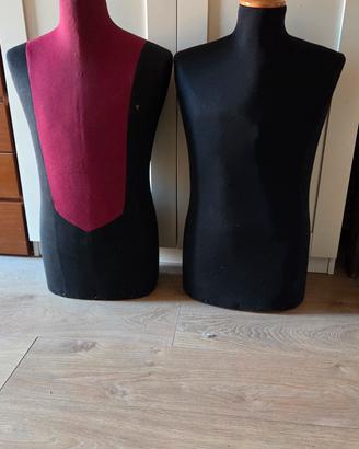 manichini da sarta vintage con busto rivestito in 