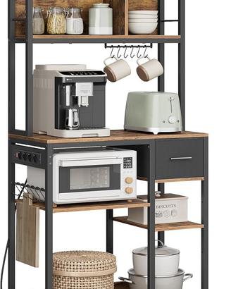 Scaffale Cucina con Multipresa, Mobile Cucina, 40