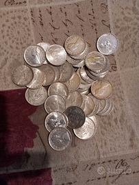 NUMERO 30 PEZZI 500 LIRE ARGENTO  14,5 CADAUNO