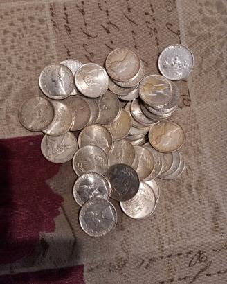 NUMERO 30 PEZZI 500 LIRE ARGENTO  14,5 CADAUNO