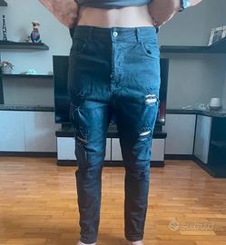 Jeans neri strappati Millionaire