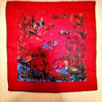 Fazzoletto/foulard vintage in seta anni '80 Fiorel