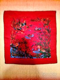 Fazzoletto/foulard vintage in seta anni '80 Fiorel