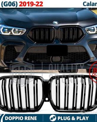 GRIGLIA Doppio Rene per BMW X6 G06 Nera Lucida