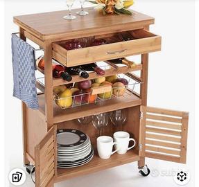 Carrello in legno di Bambu