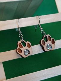 Orecchini IMPRONTA zampa con Swarovski®