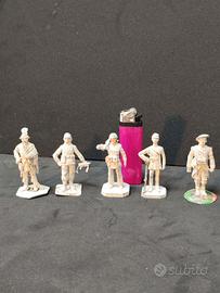 Soldatini di piombo 6 cm Lotto 5 pz vintage 