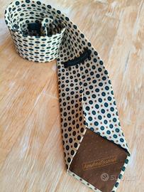 cravatta vintage gialla pura seta