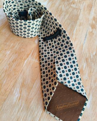 cravatta vintage gialla pura seta