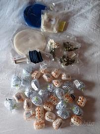 Bomboniere + centrini + fiori + cartoncini + sacch