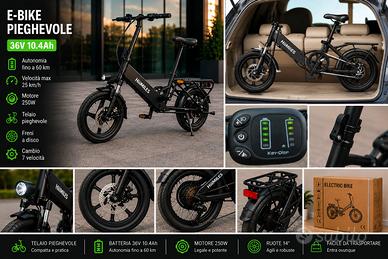  E-BIKE PIEGHEVOLE 250W NUOVA – GIÀ MONTATA 