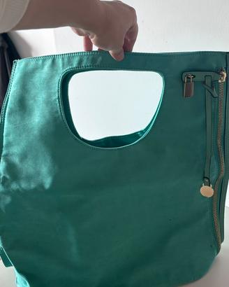 Borsa verde acqua/tiffany con tracolla