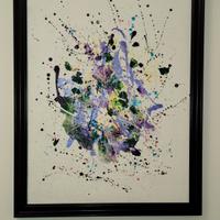 Quadro astratto realizzato su lastra di vetro 