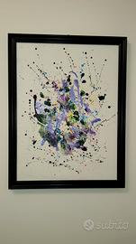 Quadro astratto realizzato su lastra di vetro 