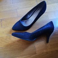 Scarpe donna nere glitterate tacco taglia  38