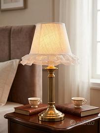 Raffinato Paralume Bianco in Pizzo Shabby Chic