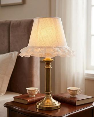 Raffinato Paralume Bianco in Pizzo Shabby Chic