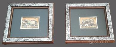 2 mini dipinti Su Foglia Oro