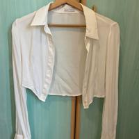 Camicia corta bianca Bershka