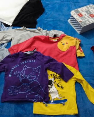 lotto 5 maglie manica lunga 2 anni bimbo