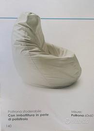 POLTRONA SACCO SFODERABILE IN TESSUTO