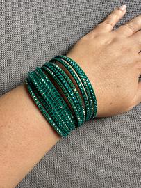 Bracciale Swarovski in pelle scamosciata