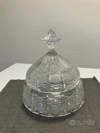 Biscottiera con coperchio cristallo Boemia