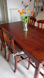 Tavolo allungabile in legno massello, aperto cm 1.