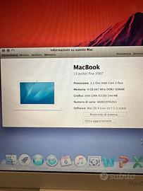 MacBook 10.7.5 fine2007 NON funzionante a batteria