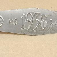 Antica targa bicicletta con fascio littorio 1938