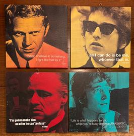 Quadri stampe ICONS Dylan, Lennon, Brando, McQueen