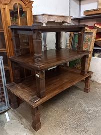 3 tavoli bassi rettangolari in legno di teak