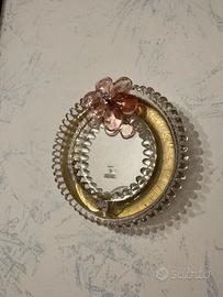 Specchio vintage mini da parete in vetro di Murano